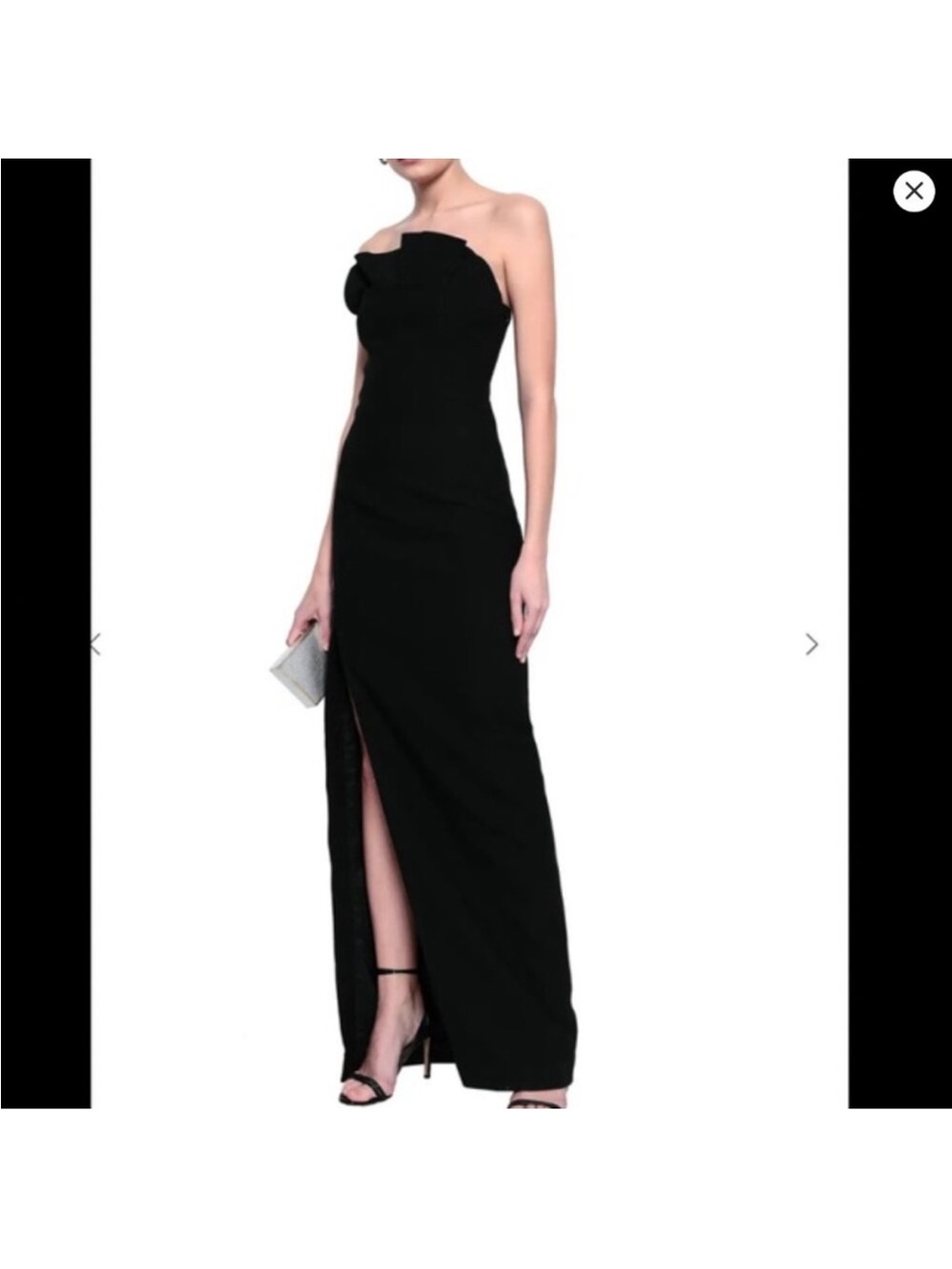 Cinq a sept Black Strapless Floor-Length Gown